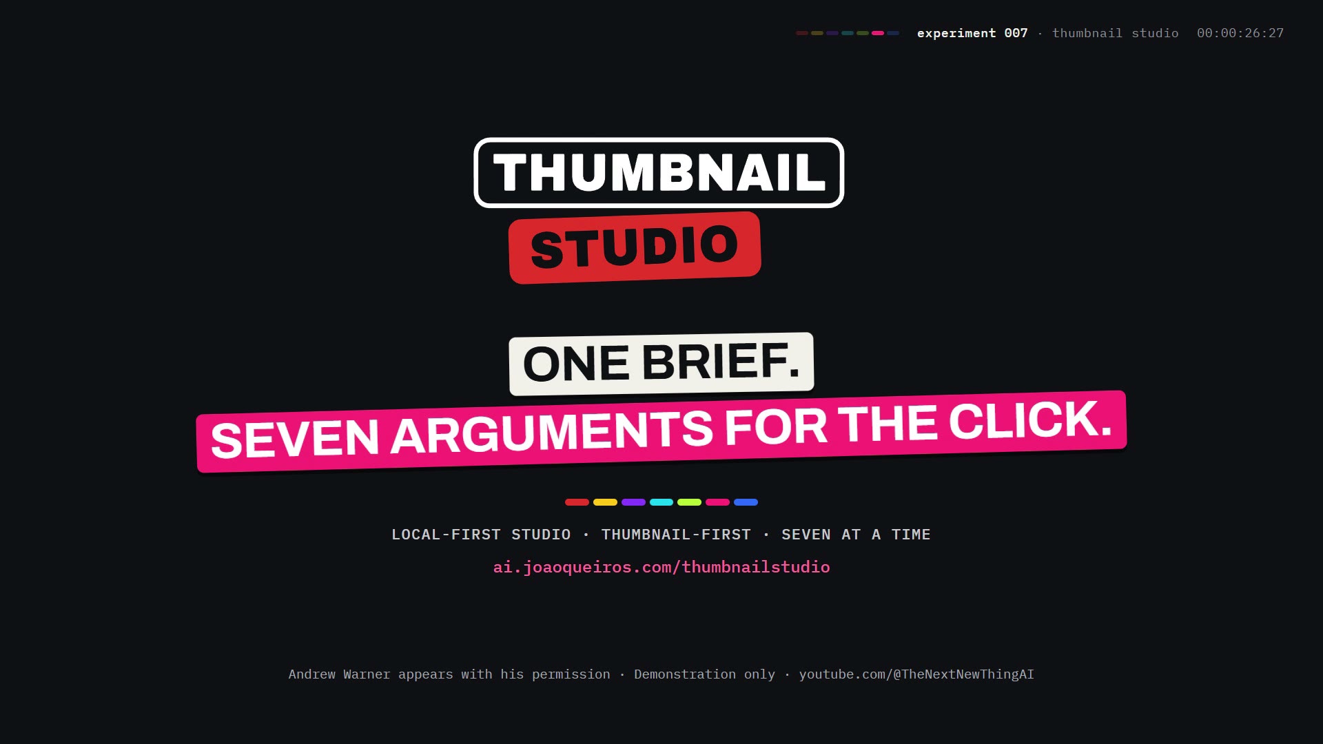Still from Thumbnail Studio · Showreel