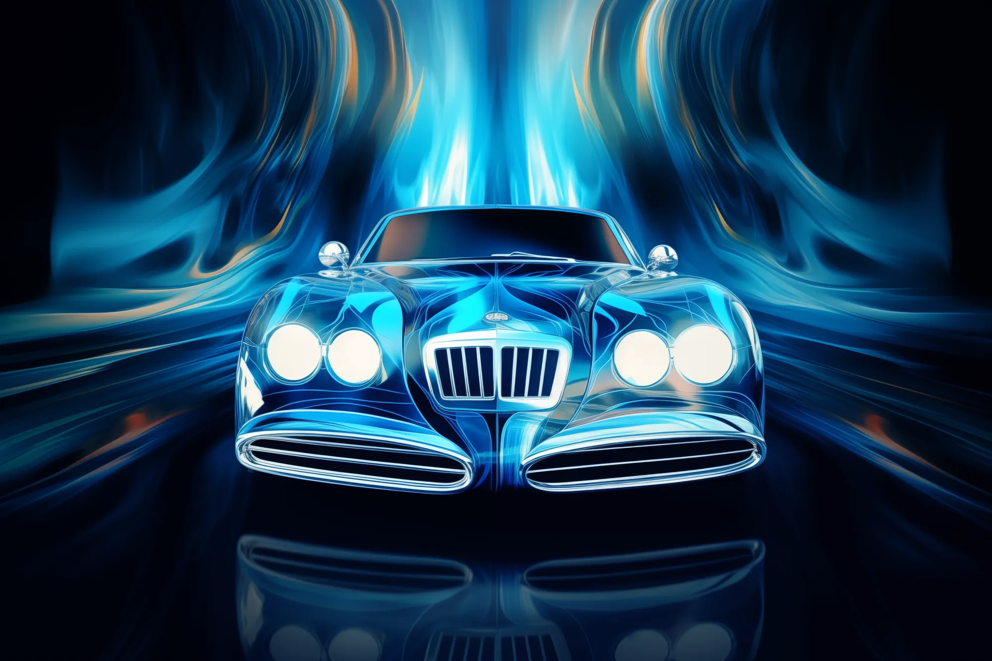 Blue car high resolution high quality striking image