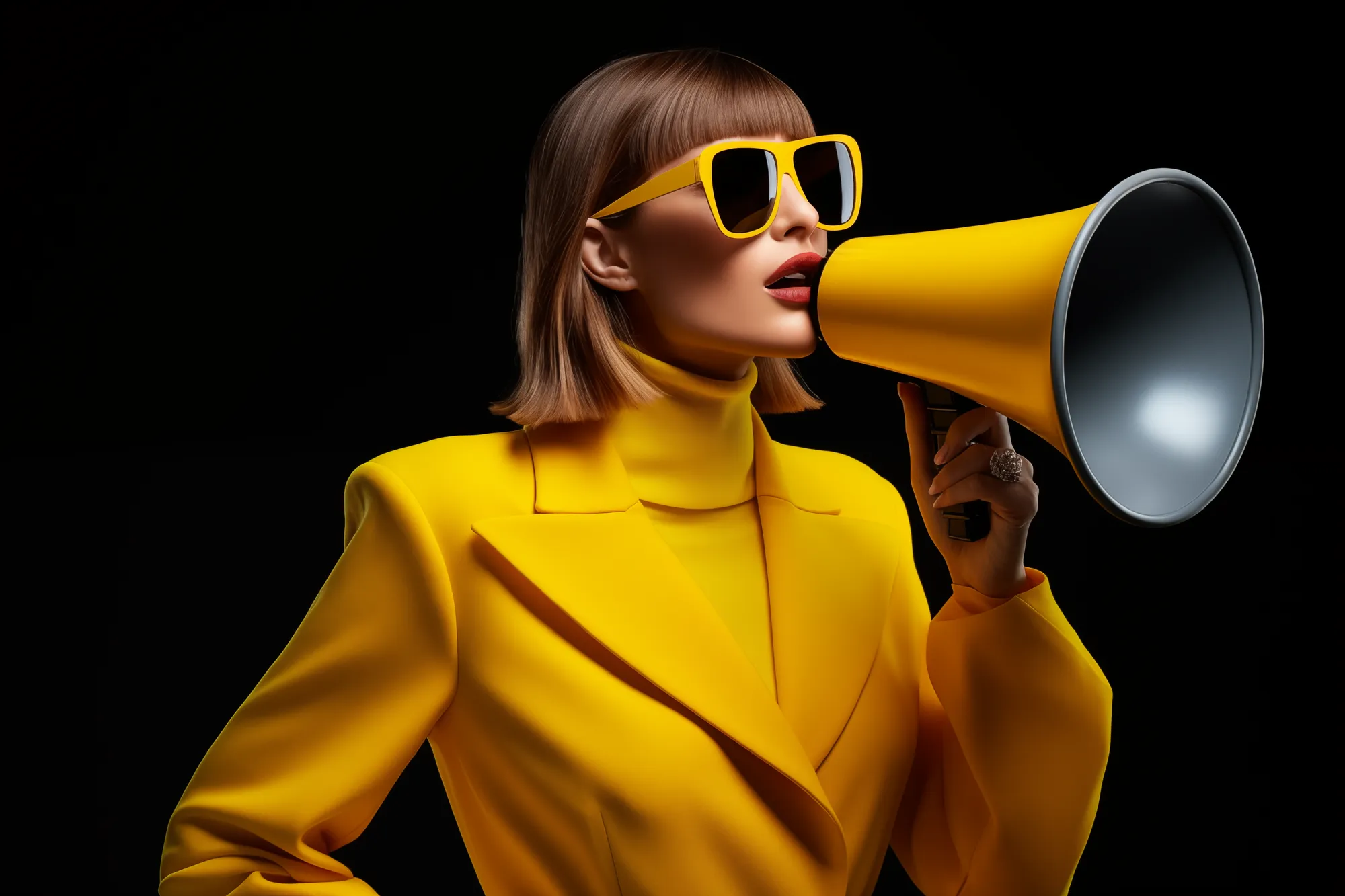 Medium of minimal modern fashion yellow suit