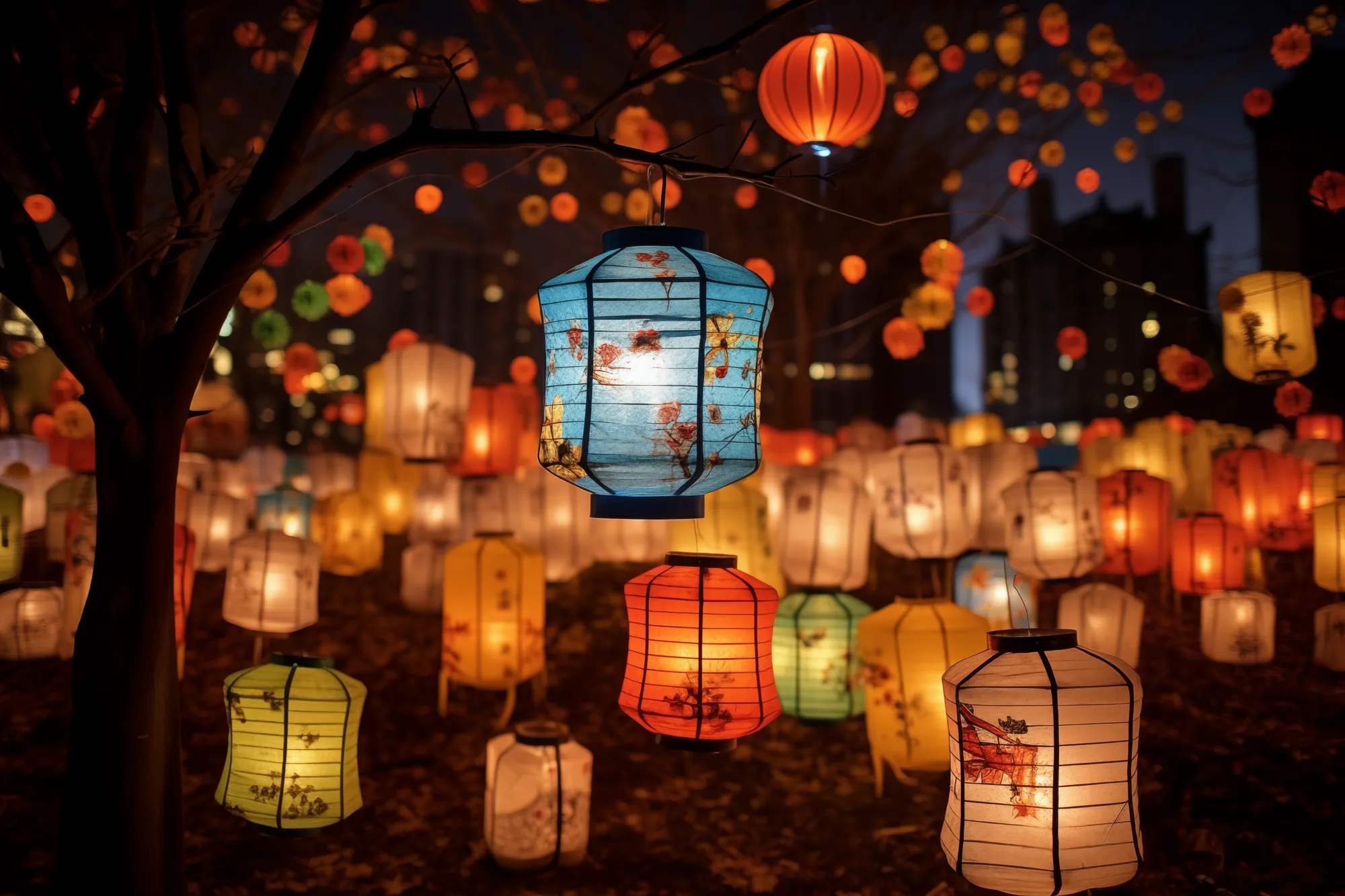 Mystical lantern festival illustrate festival where