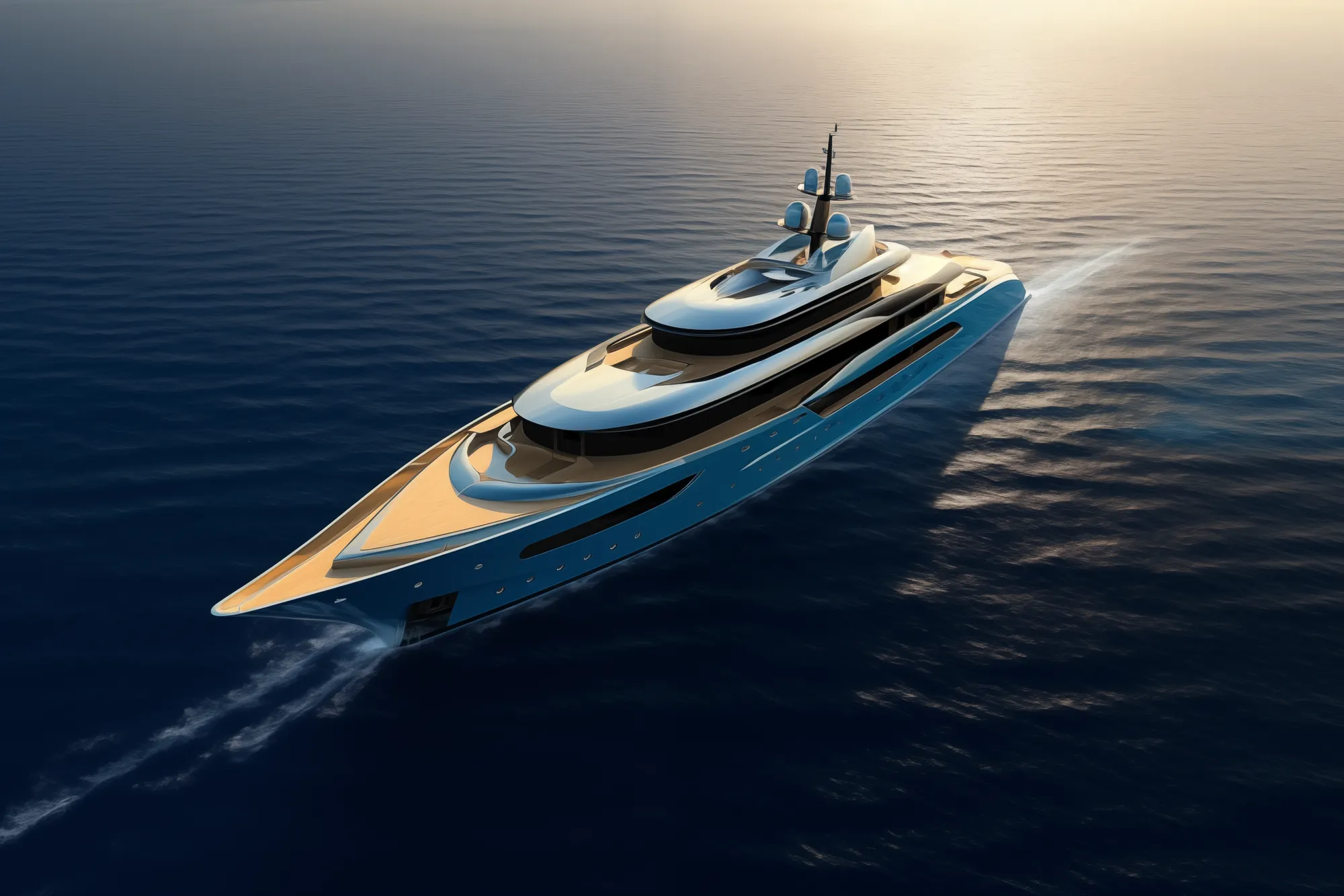 Superyacht on the ocean